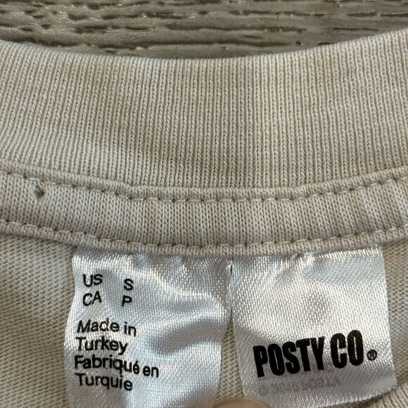 Post Malone Shirt Mens Small Posty Co. H&M Band Tshirt Music Tan Beige - Picture 3 of 7